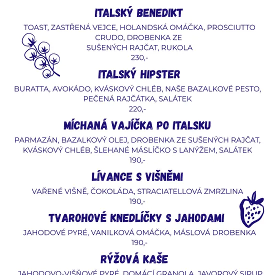 Dopolední Brunch ÚT - NE 
